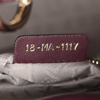 Christian Dior Lambskin Cannage Small Lucky Badges My Lady Dior Burgundy 7 of 10