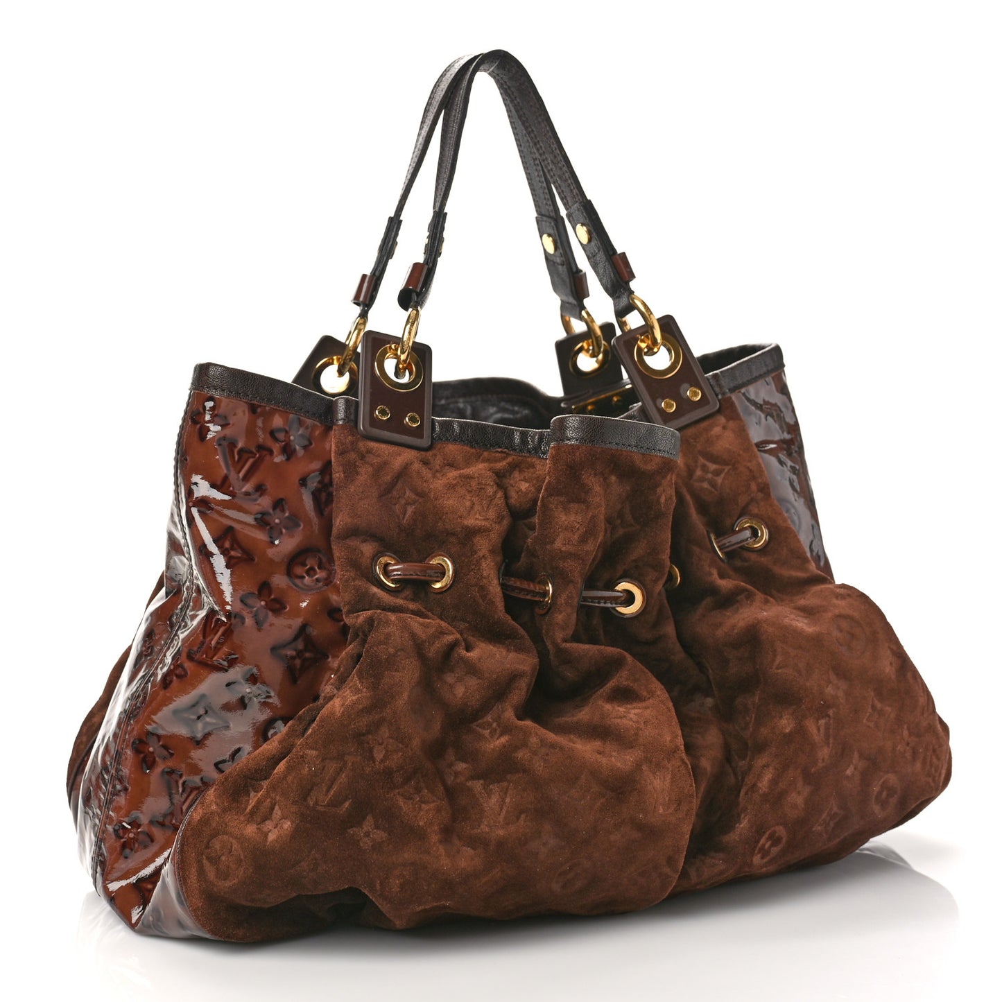 Suede Patent Monogram Irene Espresso