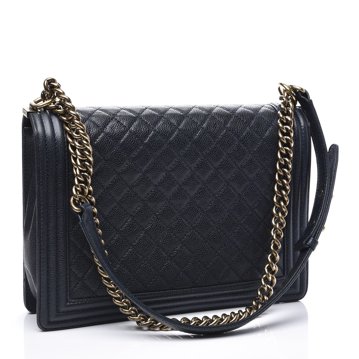 Chanel Caviar Quilted Large Boy Flap Blue 2 of 12