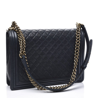 Chanel Caviar Quilted Large Boy Flap Blue 2 of 12