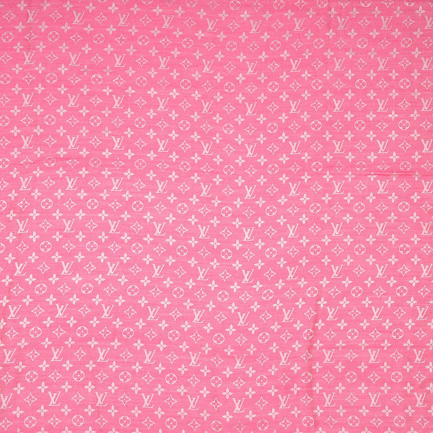 Wool Silk Monogram Denim Shawl Pink