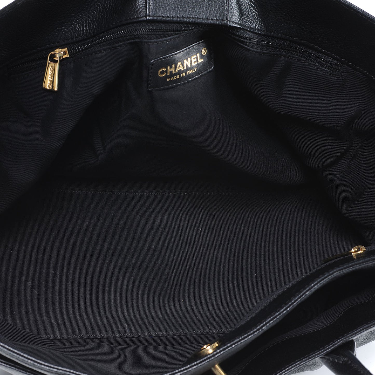 Calfskin Cerf Executive Shopper Tote Black