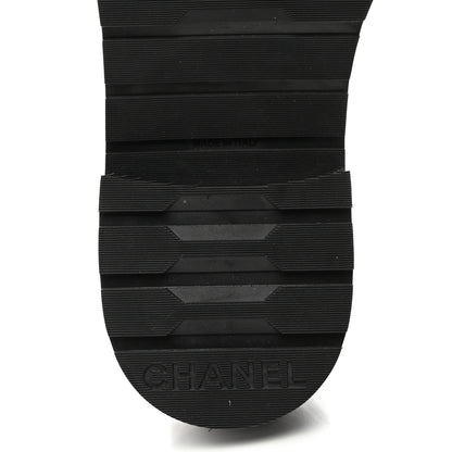 Chanel Shiny Lambskin Quilted Lace Up Combat Boots 38.5 Black 8 of 8
