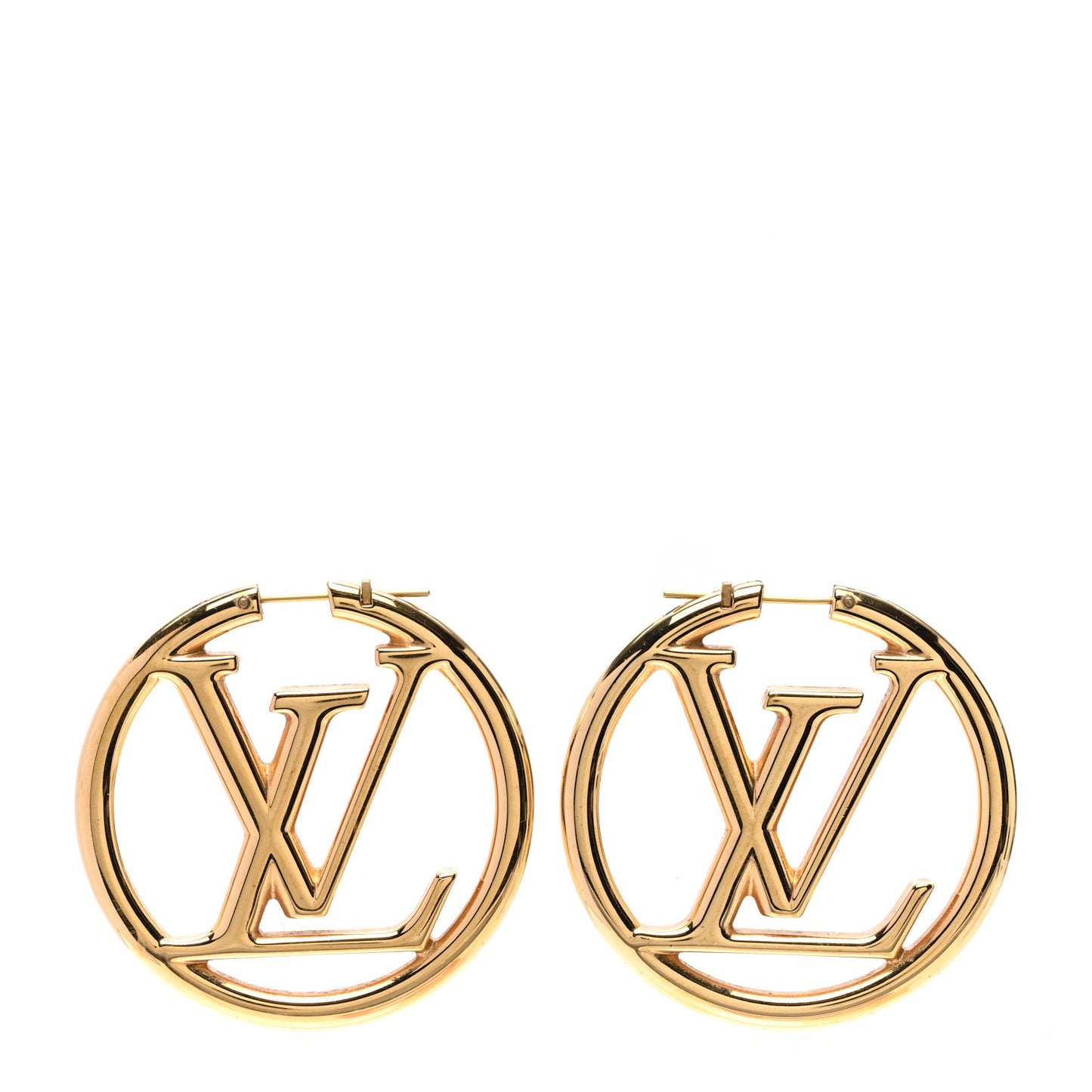 Metal Louise Hoop Earrings Gold