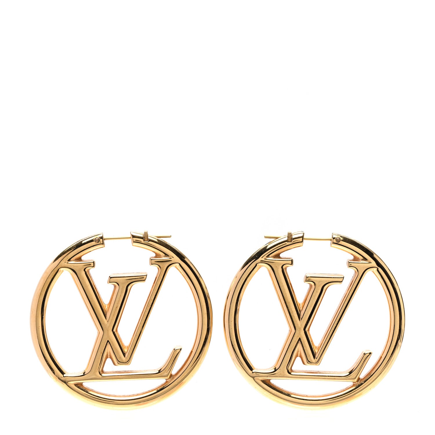 Louis Vuitton Metal Louise Hoop Earrings Gold 1 of 5