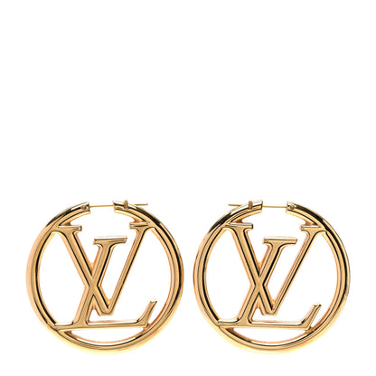 Louis Vuitton Metal Louise Hoop Earrings Gold 1 of 5