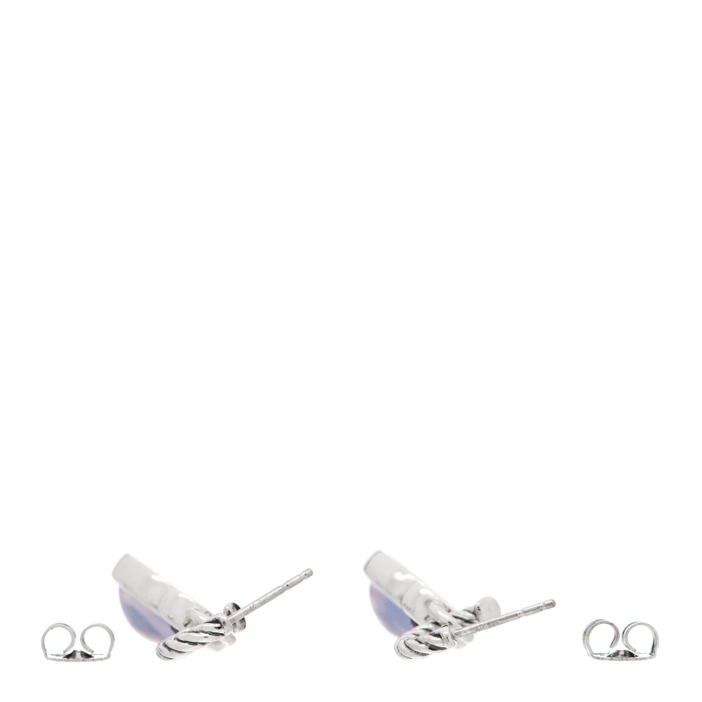 Sterling Silver Moon Quartz Amethyst Cable Drop Earrings