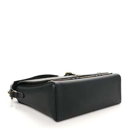 Burberry Grainy Calfskin Vintage Check Note Crossbody Bag Black 4 of 9