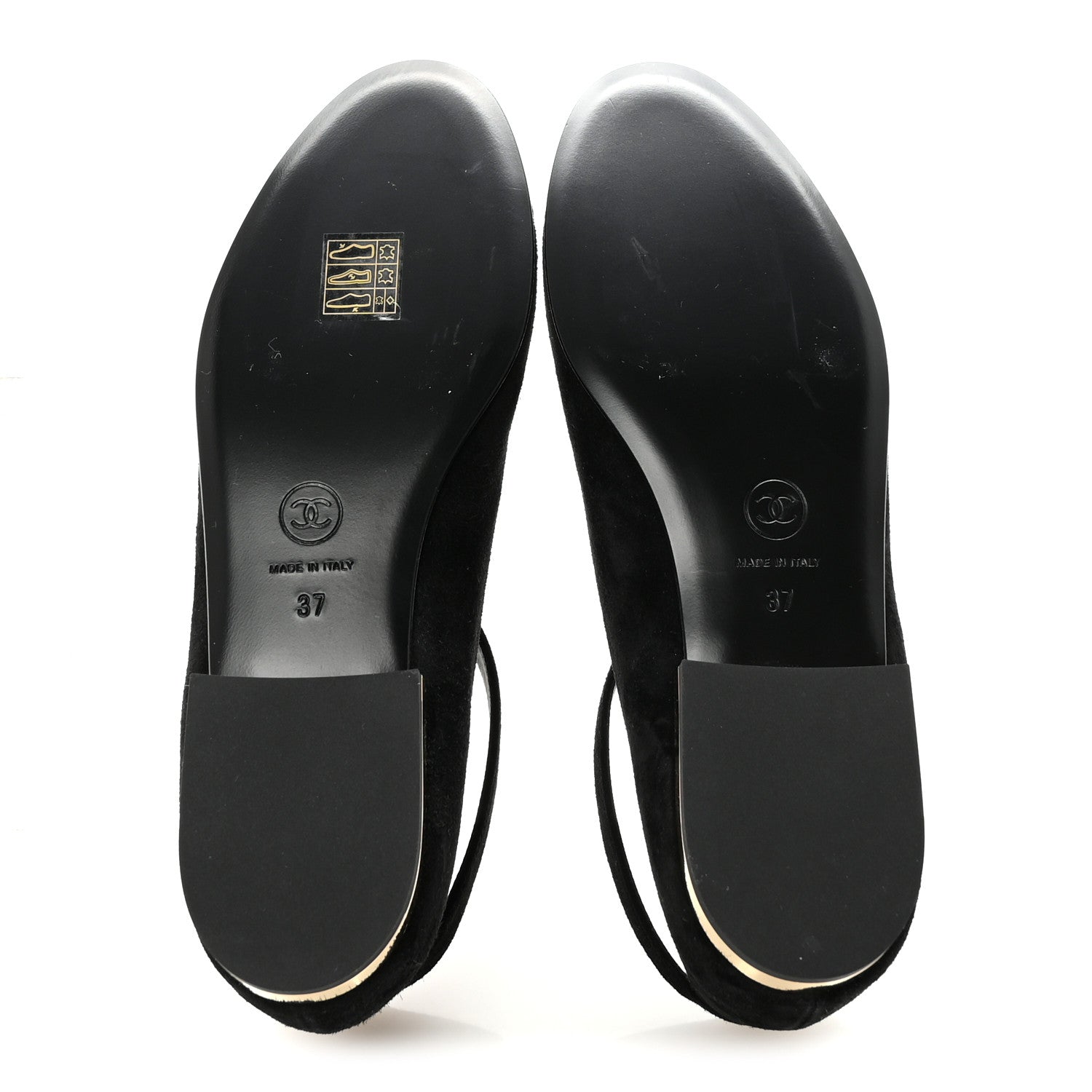 Chanel Suede Patent Cap Toe CC Mary Jane Flats 37 Black 6 of 10