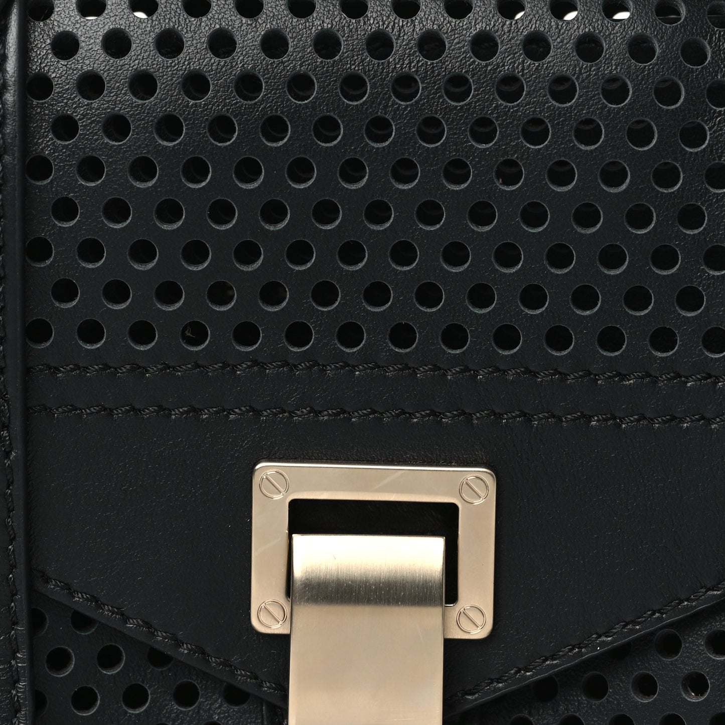 Lambskin Perforated Mini PS1 Satchel Black