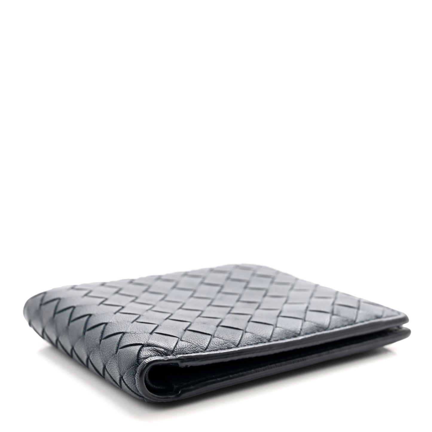 Nappa Intrecciato Bi-Fold Wallet Denim