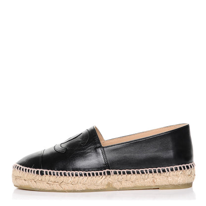 Chanel Lambskin CC Espadrilles 36 Black 1 of 9