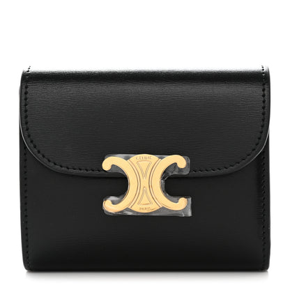 Celine Shiny Calfskin Small Triomphe Wallet Black 1 of 9