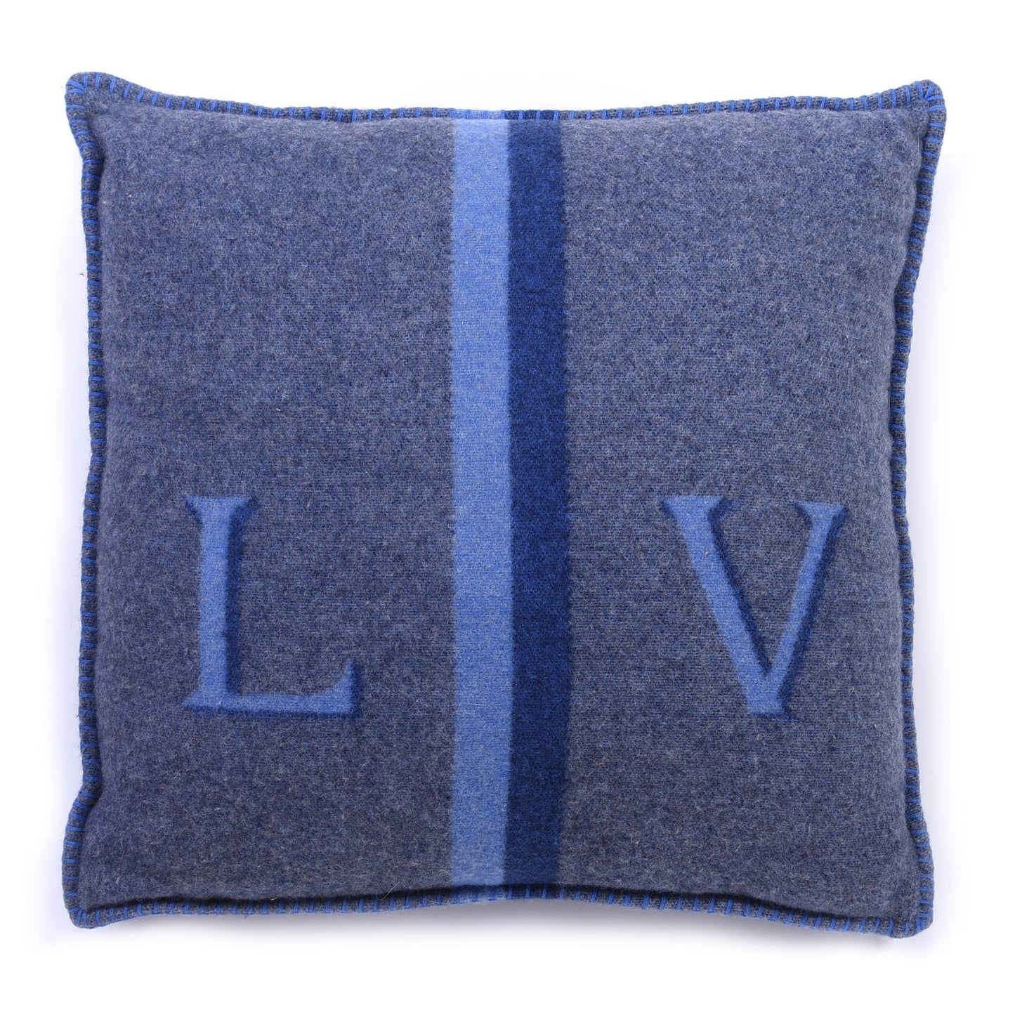 Wool Cashmere Cushion Pillow Blue Gray