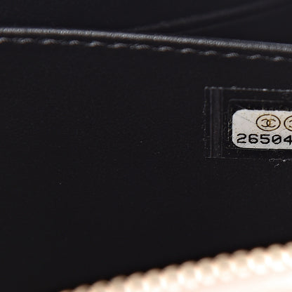 Chanel Caviar Quilted CC Filigree Vanity Clutch With Chain Beige Black 7 of 11