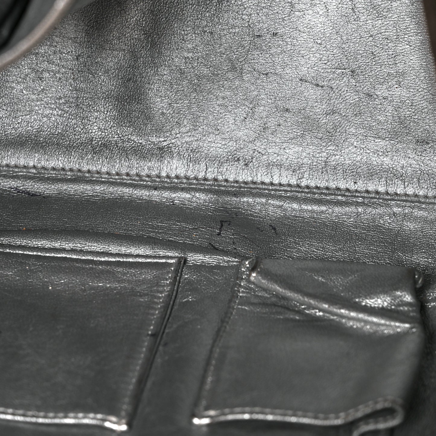 Glazed Caviar East West Modern Chain Tote Brown