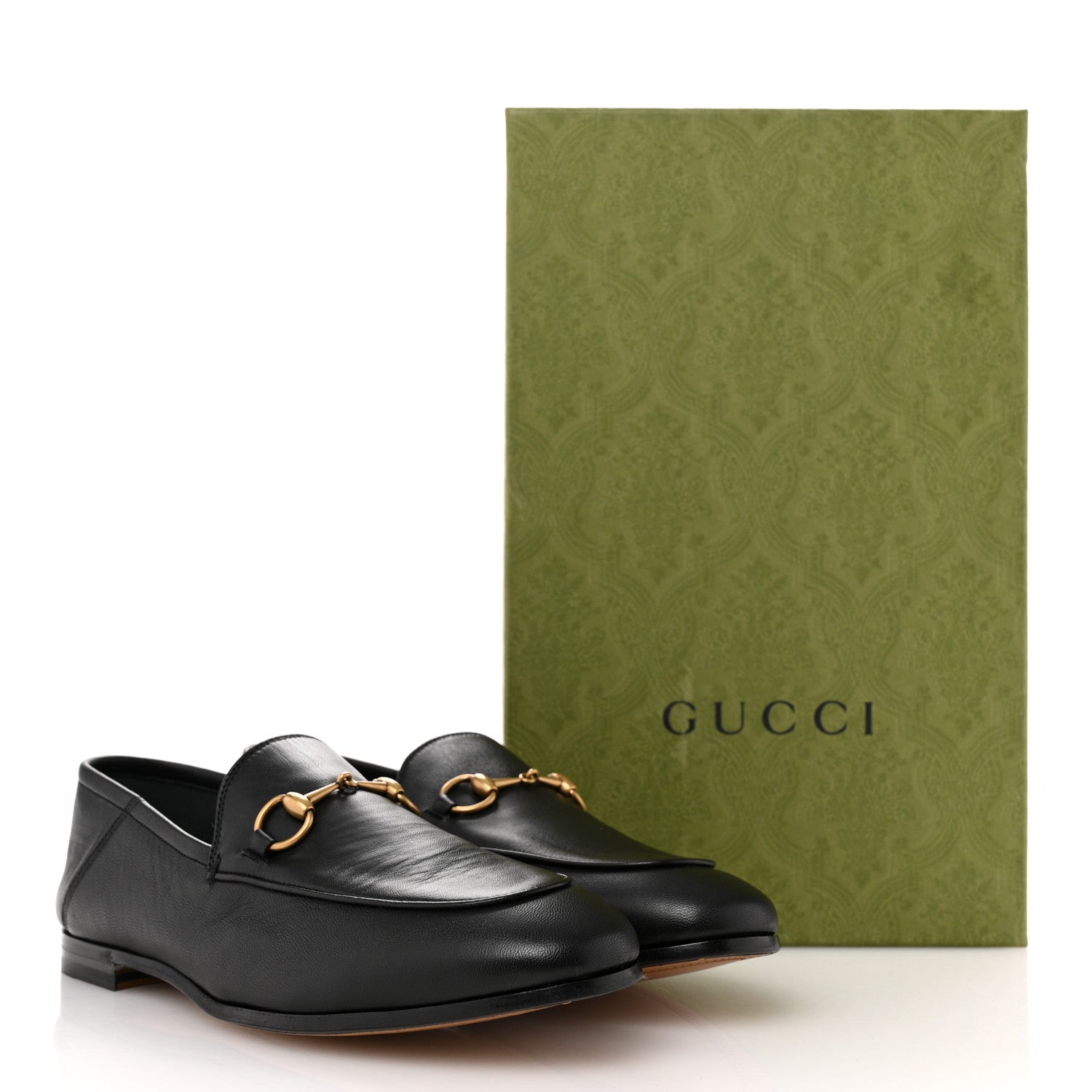Gucci Lambskin Womens Brixton Horsebit Loafers 38 Black 11 of 11