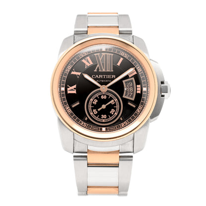 Cartier Stainless Steel 18K Pink Gold 42mm Calibre de Cartier Automatic Watch Brown 1 of 5