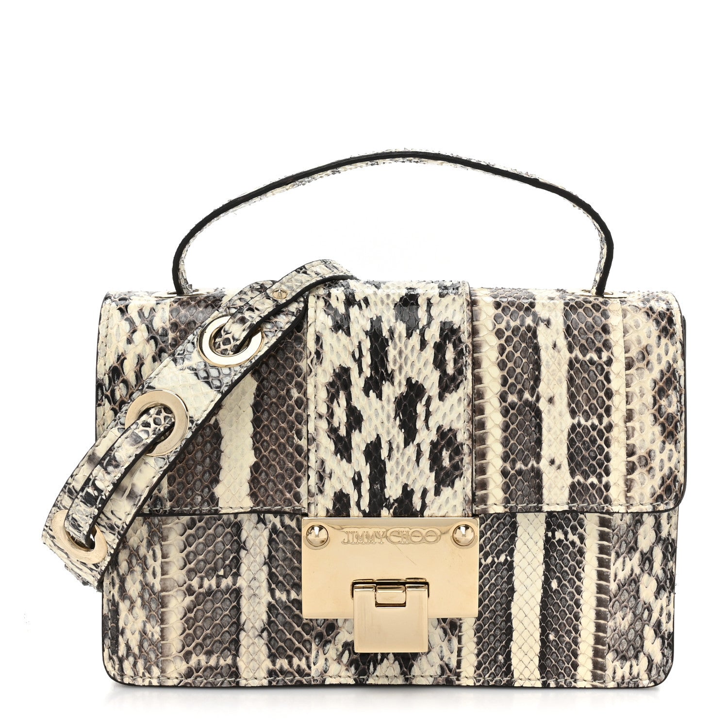 Jimmy Choo Snakeskin Rebel Crossbody Bag Black 1 of 12