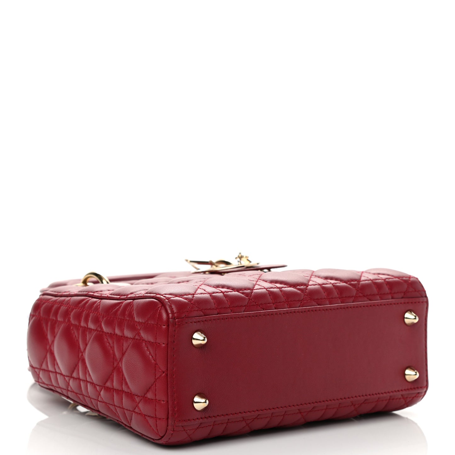 Lambskin Cannage Small Lucky Badges My Lady Dior Red