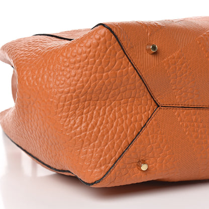 Burberry Signature Grain Calfskin Check Embossed Small Canterbury Tote Copper Orange 8 of 9