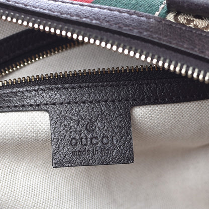Gucci Monogram Vintage Web Medium Webby Bee Boston Dark Brown 6 of 8
