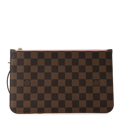 Louis Vuitton Damier Ebene Neverfull MM GM Pochette Rose Ballerine 1 of 7