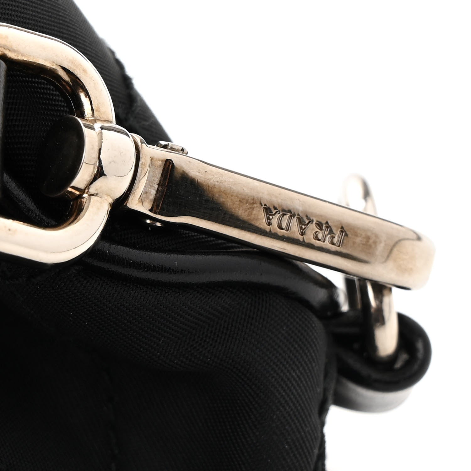 Prada Tessuto Nylon Saffiano Impunturato Quilted Barrel Pochette Black 12 of 14