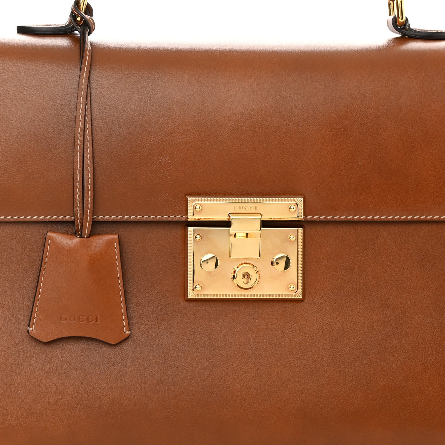 Calfskin Medium Padlock Signature Top Handle Bag Cuir