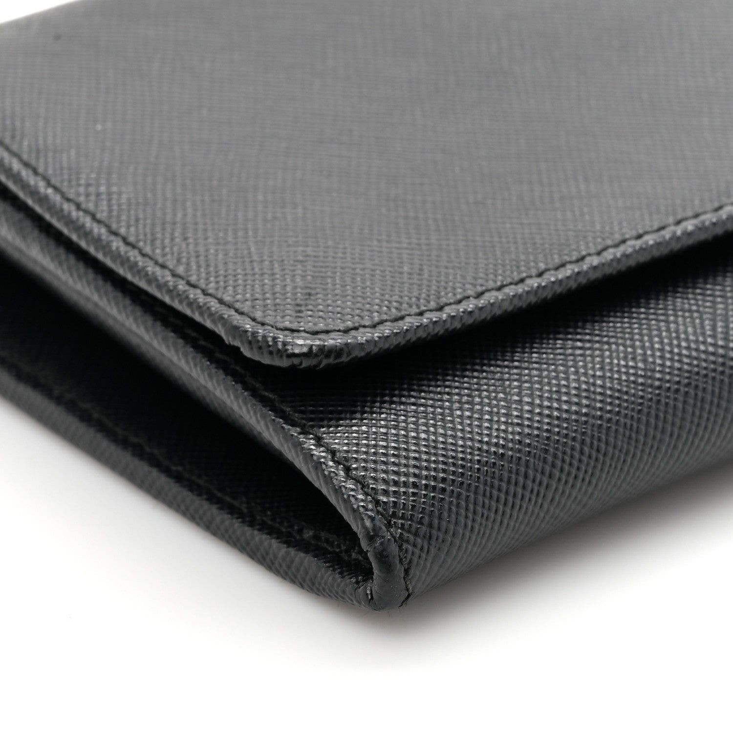 Prada Saffiano Metal Oro Chain Wallet Black 10 of 12