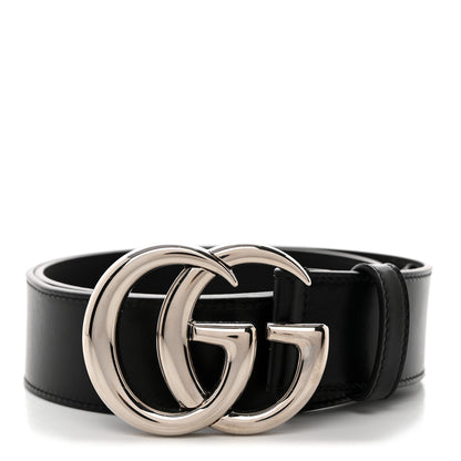 Gucci Plutone Calfskin Palladium Double G 40mm Belt 70 28 Black 1 of 6