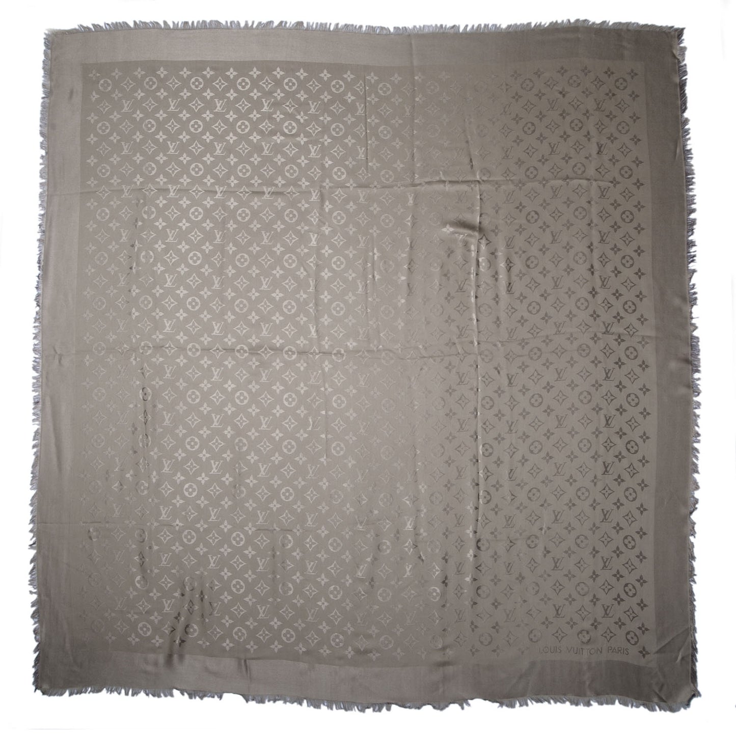 Silk Wool Monogram Shawl Verone