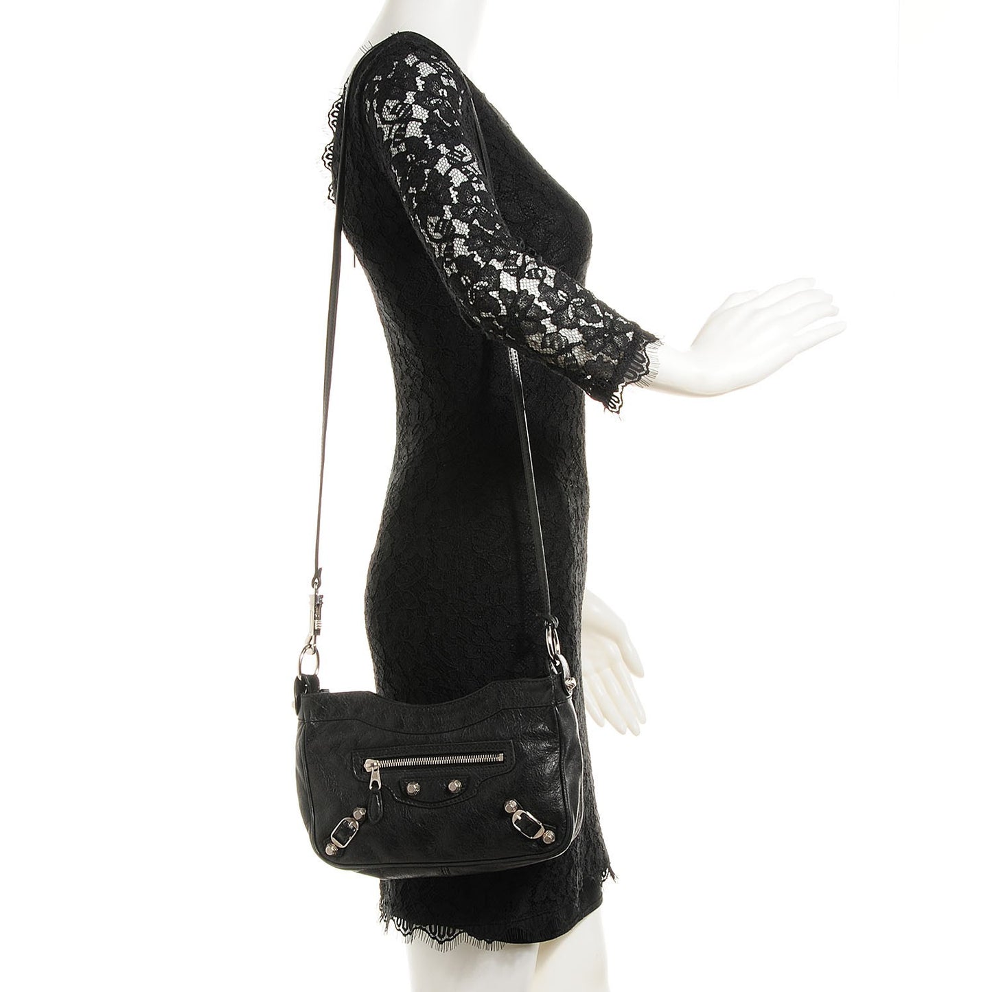 Agneau Giant 12 Silver Hardware Hip Black