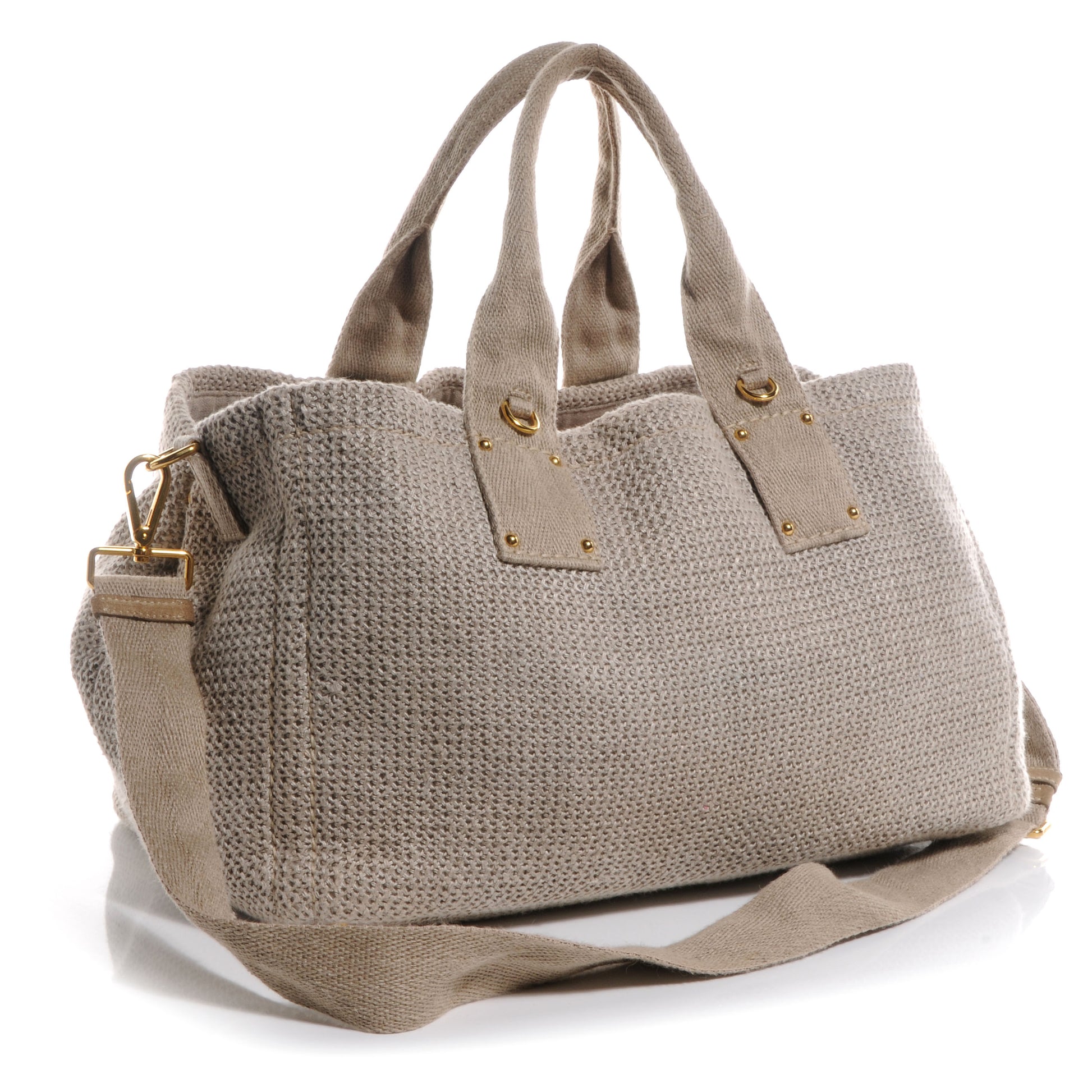 Prada Canapa Stuoia Convertible Tote Bag Beige 3 of 9