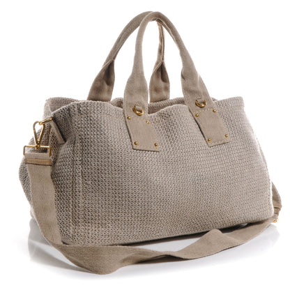 Prada Canapa Stuoia Convertible Tote Bag Beige 3 of 9