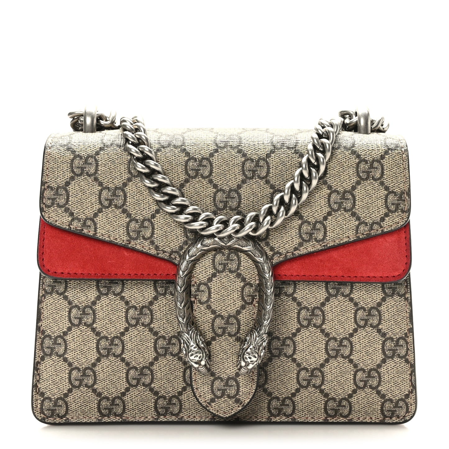 GG Supreme Monogram Mini Dionysus Shoulder Bag Hibiscus Red