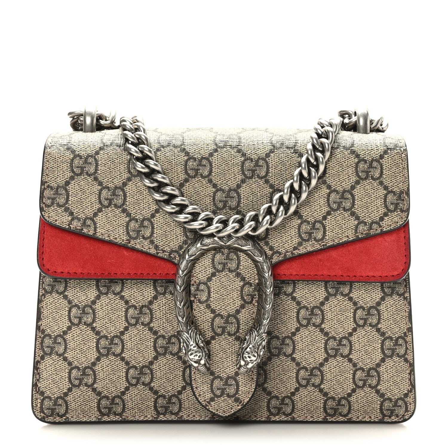 Gucci GG Supreme Monogram Mini Dionysus Shoulder Bag Hibiscus Red 1 of 9