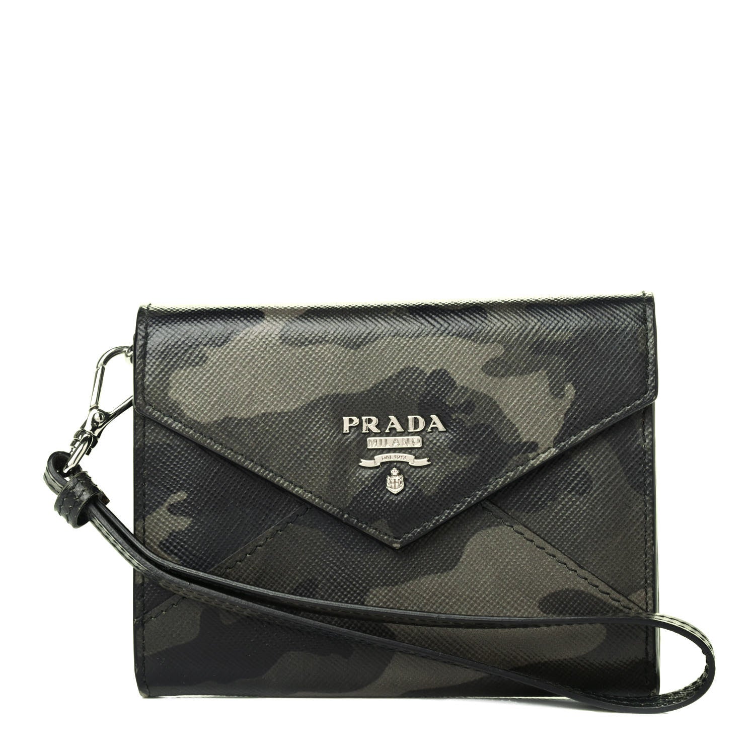 Prada Saffiano Camouflage Print Wristlet Wallet Marmo Dis Camouflage 1 of 4