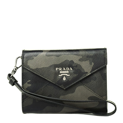 Prada Saffiano Camouflage Print Wristlet Wallet Marmo Dis Camouflage 1 of 4