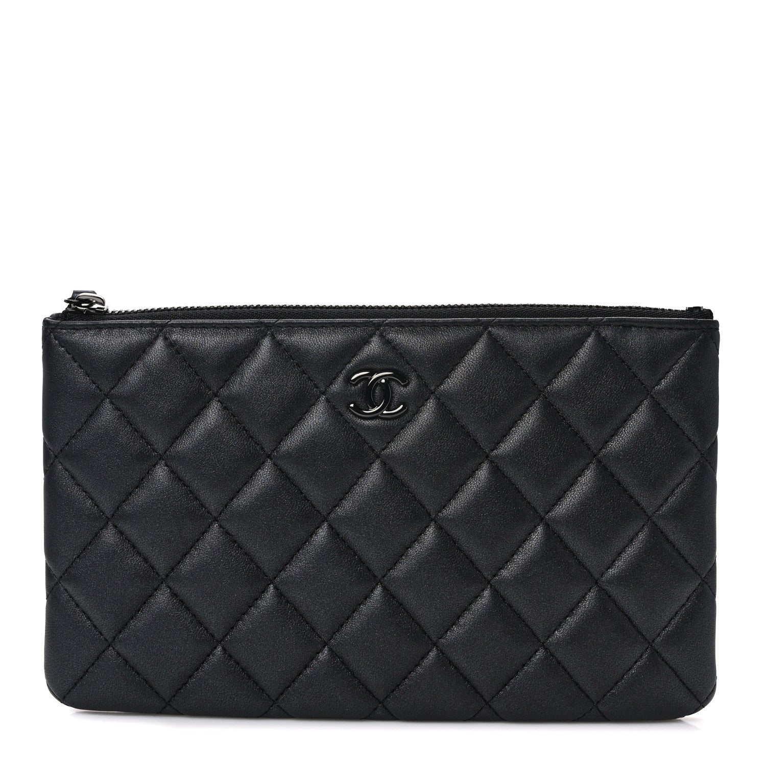 Chanel Pearly Lambskin Quilted Cosmetic Case So Black 1 of 8