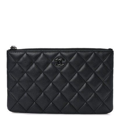 Chanel Pearly Lambskin Quilted Cosmetic Case So Black 1 of 8