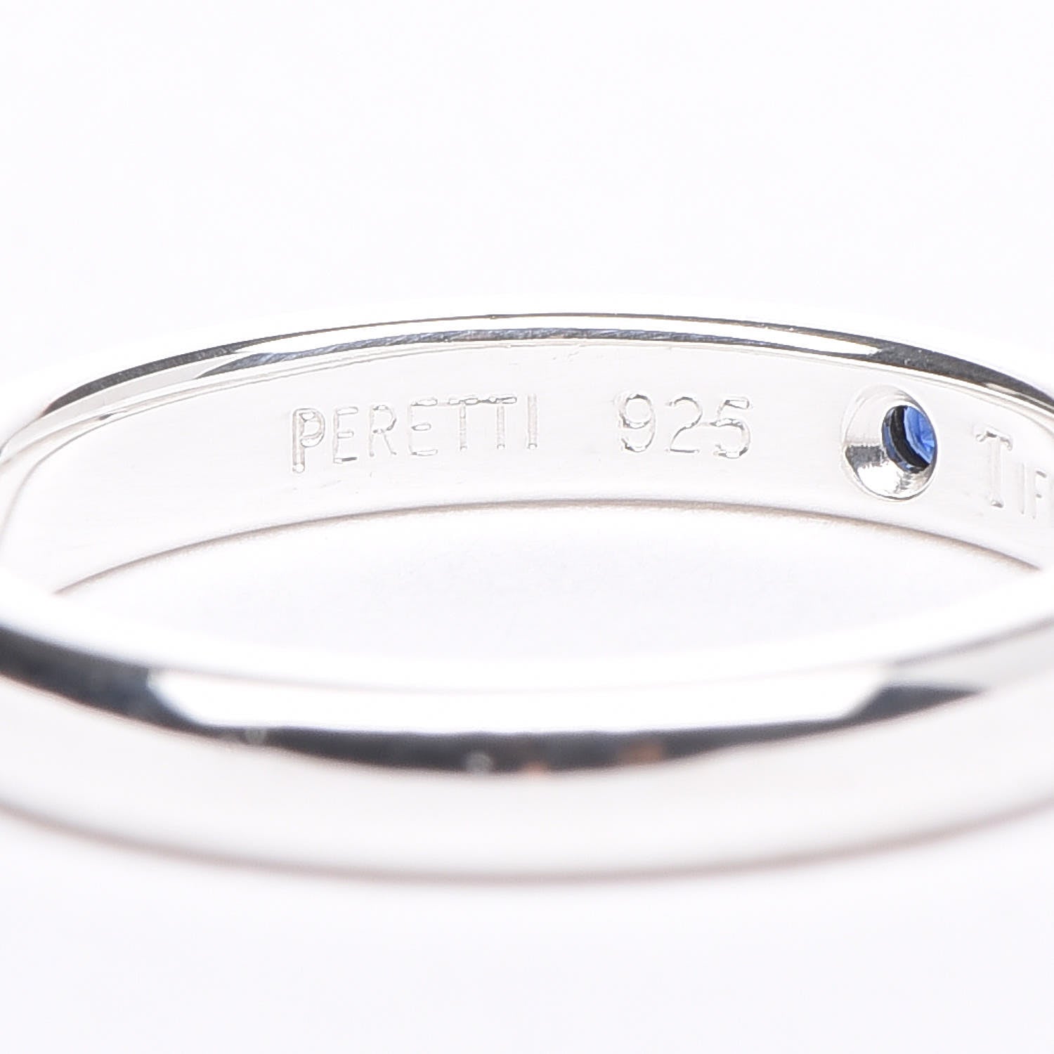 Tiffany Sterling Silver Blue Sapphire Stacking Ring 46 3.75 5 of 5