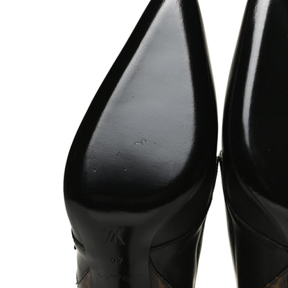 Louis Vuitton Calfskin Monogram Janet Ankle Boots 40 Black 6 of 10