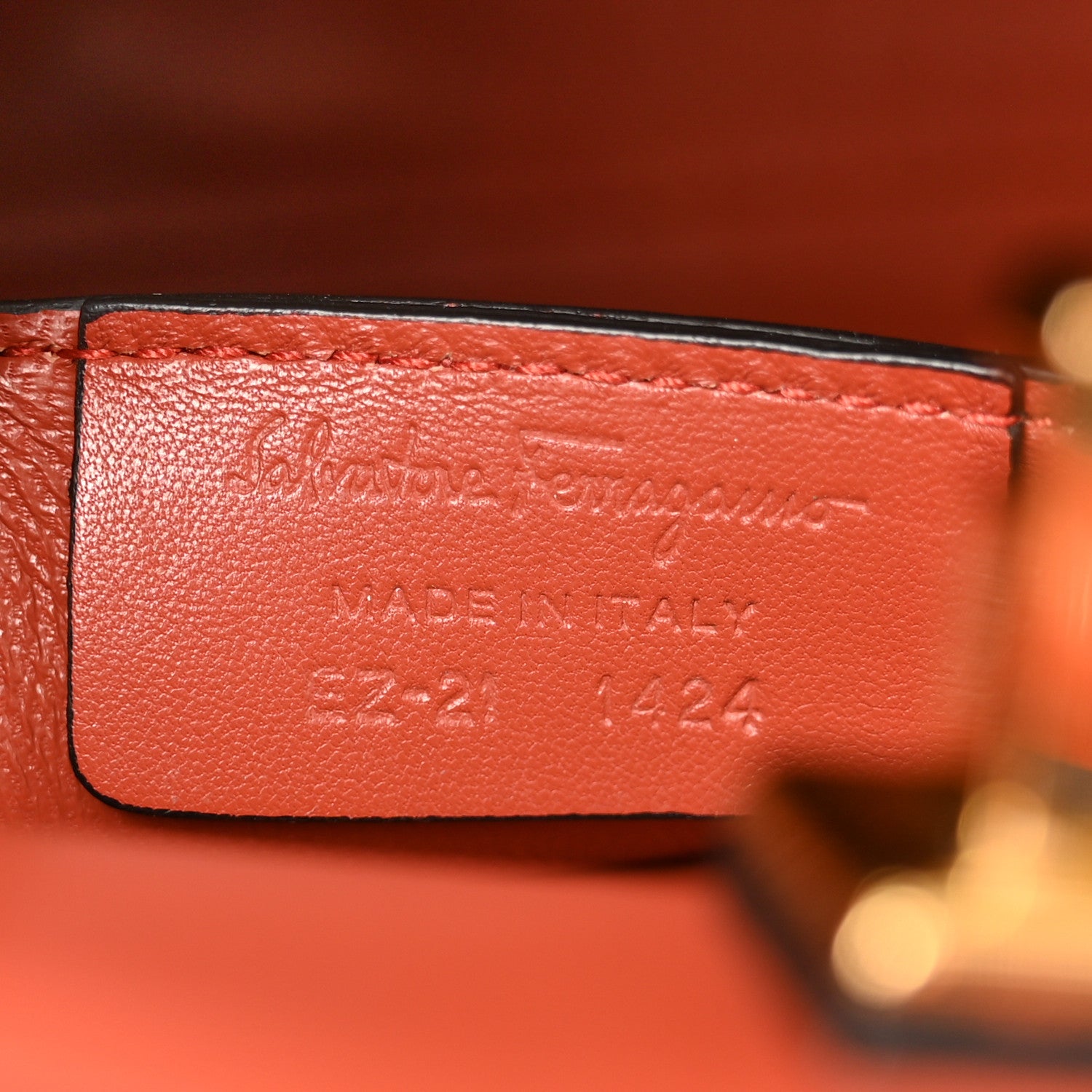 Salvatore Ferragamo Hammered Calfskin Small The Studio Box Bag Brick 6 of 12