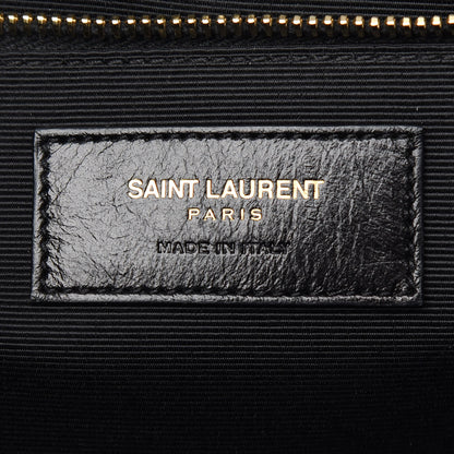 Saint Laurent Grain De Poudre Matelasse Chevron Large Monogram Satchel Rouge Legion 6 of 11
