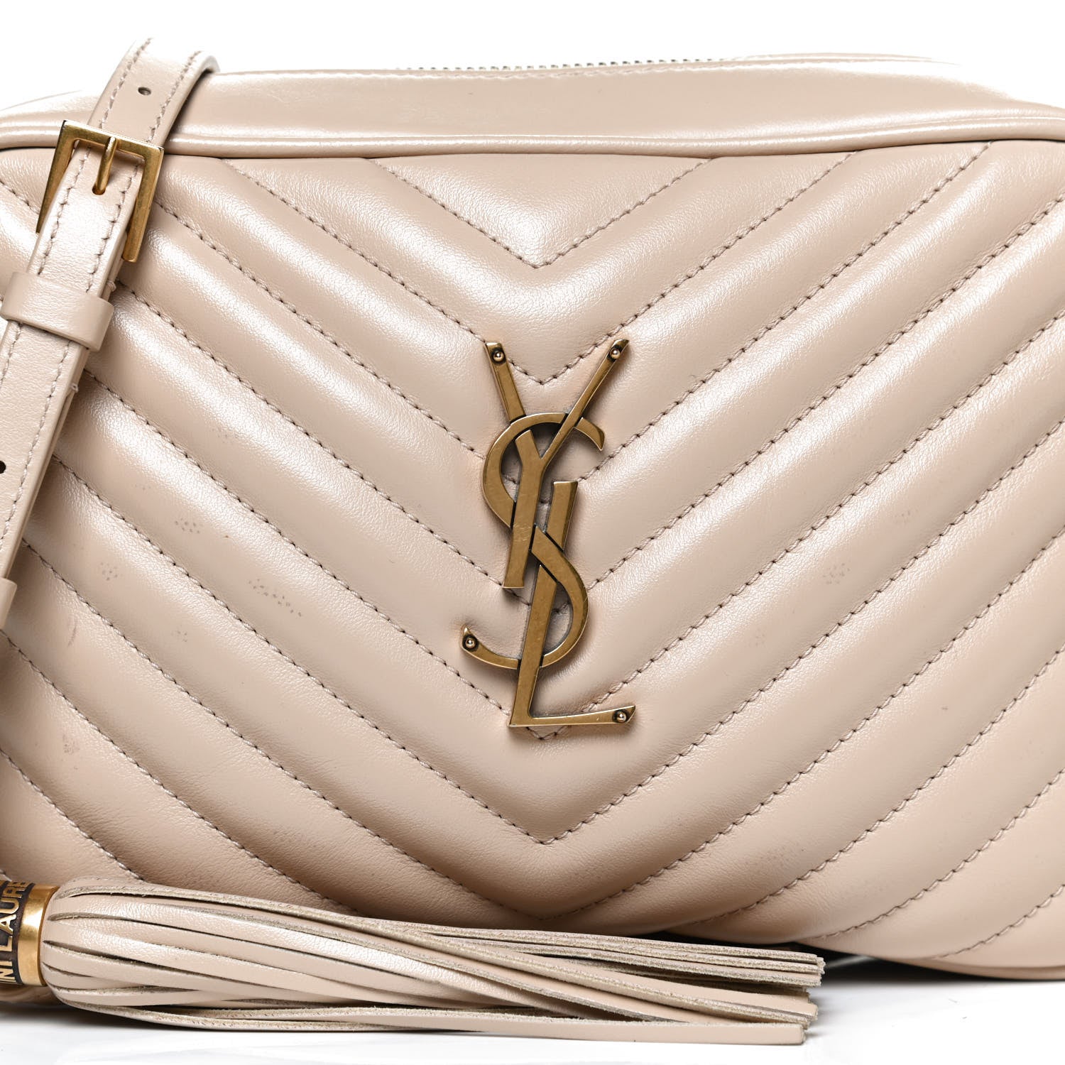 Saint Laurent Calfskin Matelasse Monogram Lou Camera Bag Nude Powder 8 of 11