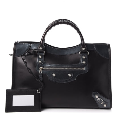 Balenciaga Smooth Calfskin Metallic Patent Giant 12 Silver Hardware City Black Gris 1 of 11