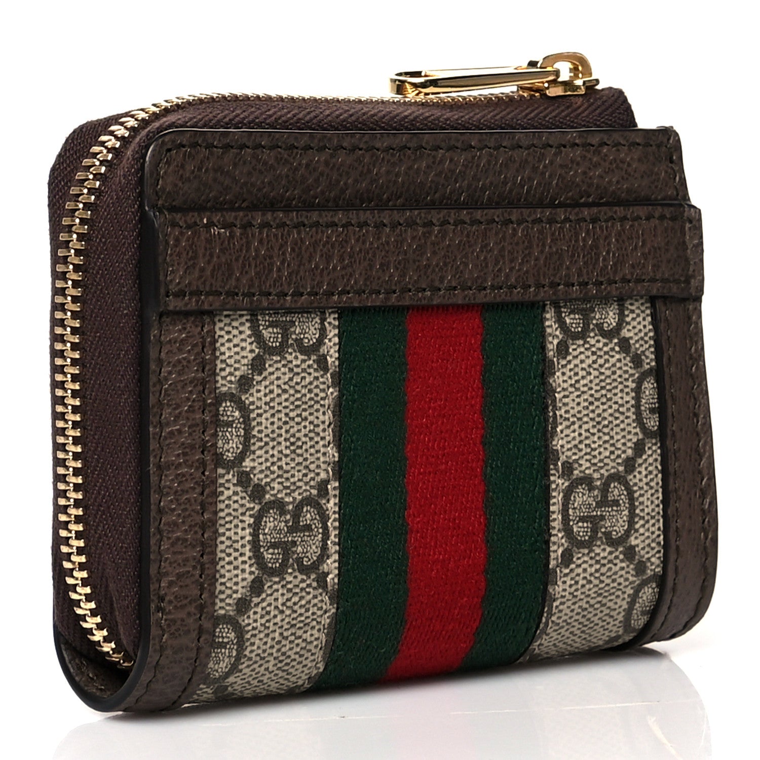 Gucci GG Supreme Monogram Web Ophidia Zip Wallet Beige New Acero 3 of 7