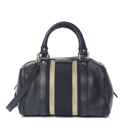 Gucci Calfskin Vintage Web Small Boston Navy Blue 1 of 12