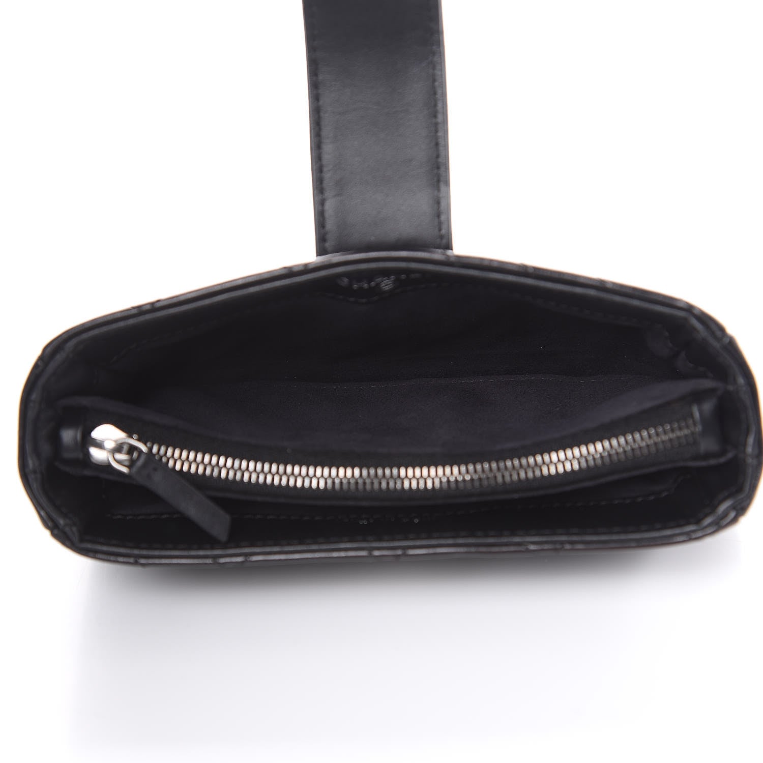 Chanel Glazed Calfskin Quilted Mini Phone Holder Clutch Black 4 of 10